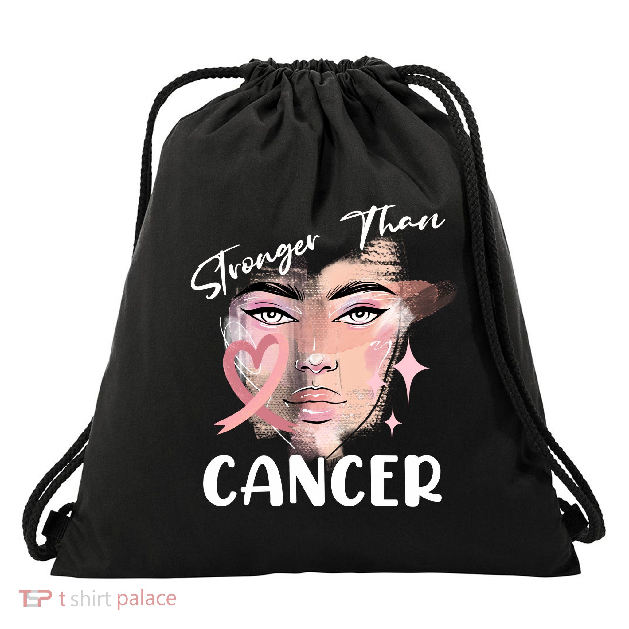 Stronger Than Cancer Girl Drawstring Bag