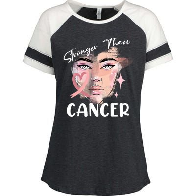 Stronger Than Cancer Girl Enza Ladies Jersey Colorblock Tee