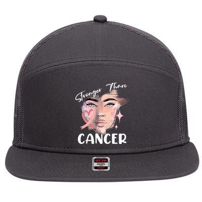 Stronger Than Cancer Girl 7 Panel Mesh Trucker Snapback Hat