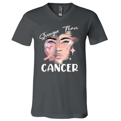 Stronger Than Cancer Girl V-Neck T-Shirt