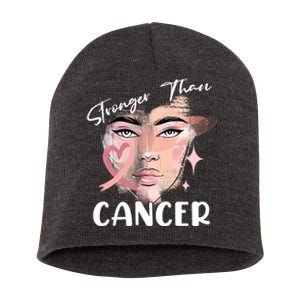 Stronger Than Cancer Girl Short Acrylic Beanie