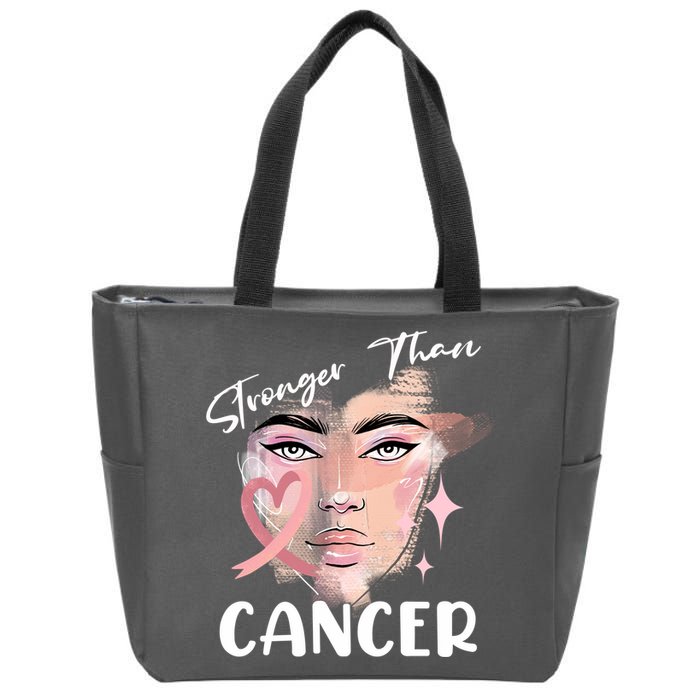 Stronger Than Cancer Girl Zip Tote Bag