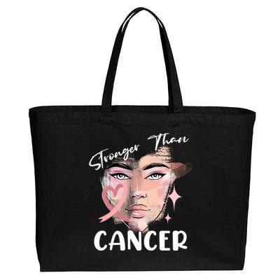 Stronger Than Cancer Girl Cotton Canvas Jumbo Tote