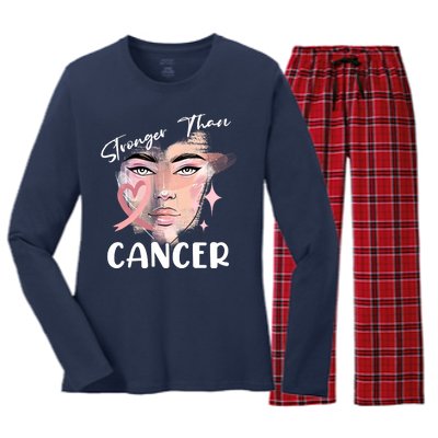 Stronger Than Cancer Girl Women's Long Sleeve Flannel Pajama Set 