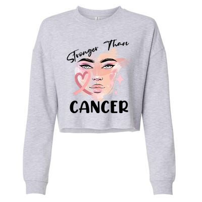 Stronger Than Cancer Girl Cropped Pullover Crew