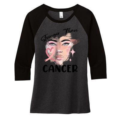 Stronger Than Cancer Girl Women's Tri-Blend 3/4-Sleeve Raglan Shirt