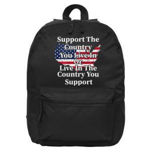 Support The Country You Live In The Country On Back 16 in Basic Backpack