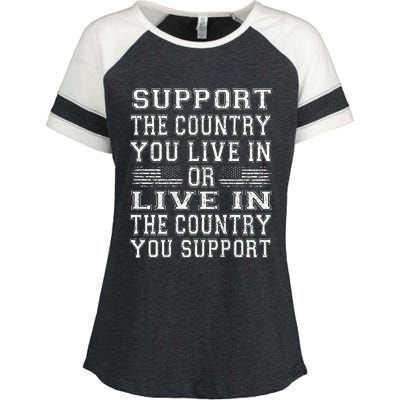 Support The Country You Live In Or For 4th Of July Enza Ladies Jersey Colorblock Tee