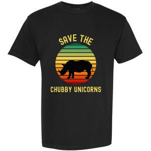 Save The Chubby Unicorns Rhino Funny Retro Rhino Lover Garment-Dyed Heavyweight T-Shirt