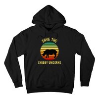 Save The Chubby Unicorns Rhino Funny Retro Rhino Lover Hoodie