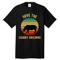 Save The Chubby Unicorns Rhino Funny Retro Rhino Lover Tall T-Shirt