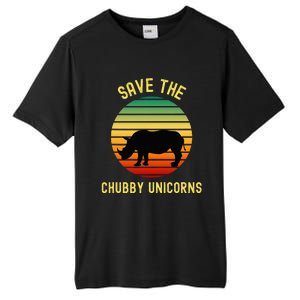 Save The Chubby Unicorns Rhino Funny Retro Rhino Lover Tall Fusion ChromaSoft Performance T-Shirt