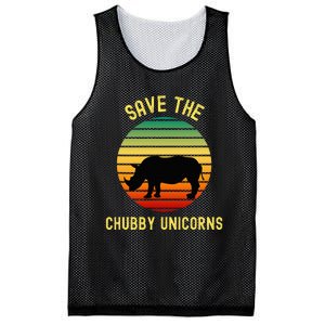 Save The Chubby Unicorns Rhino Funny Retro Rhino Lover Mesh Reversible Basketball Jersey Tank