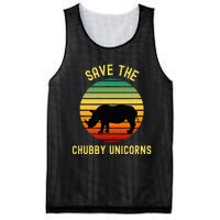 Save The Chubby Unicorns Rhino Funny Retro Rhino Lover Mesh Reversible Basketball Jersey Tank