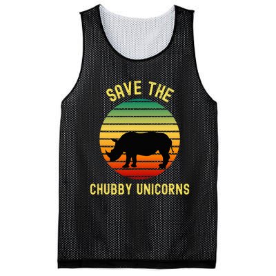 Save The Chubby Unicorns Rhino Funny Retro Rhino Lover Mesh Reversible Basketball Jersey Tank