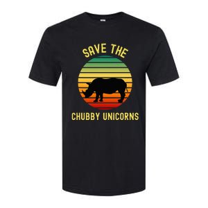 Save The Chubby Unicorns Rhino Funny Retro Rhino Lover Softstyle CVC T-Shirt