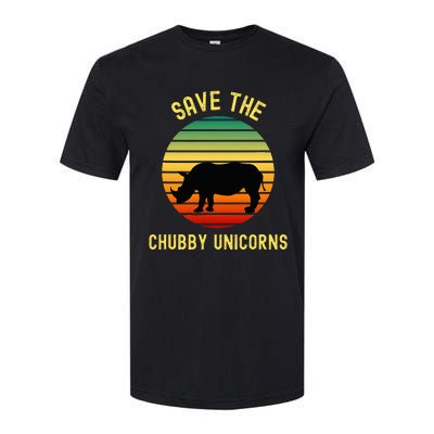 Save The Chubby Unicorns Rhino Funny Retro Rhino Lover Softstyle CVC T-Shirt