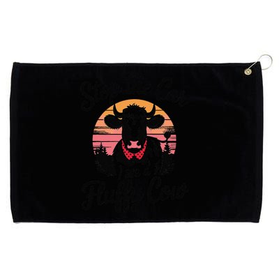 Stop The Car I See Fluffy Cow Retro Highland Cow Lover Funny Grommeted Golf Towel