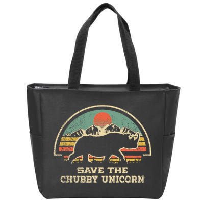 Save The Chubby Unicorns Rhino Fat Rhino Zip Tote Bag