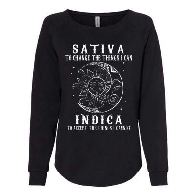 Sativa To Change The Things I Can Indica Cannabis Weed Womens California Wash Sweatshirt