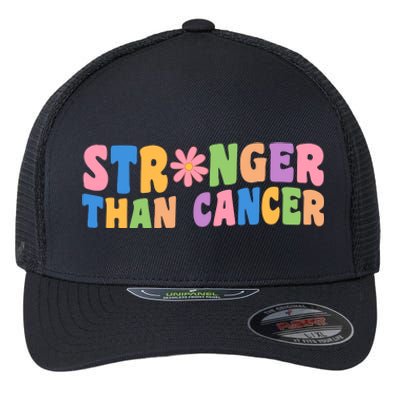 Stronger Than Cancer Awareness Colorful Flexfit Unipanel Trucker Cap