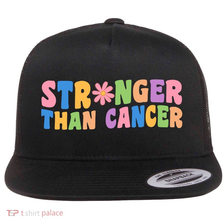 Stronger Than Cancer Awareness Colorful Flatbill Hat