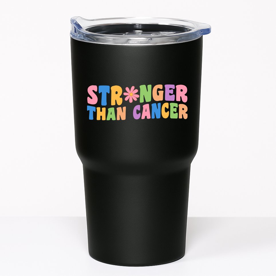 Stronger Than Cancer Awareness Colorful Tumbler