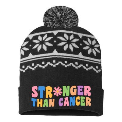 Stronger Than Cancer Awareness Colorful USA-Made Snowflake Beanie