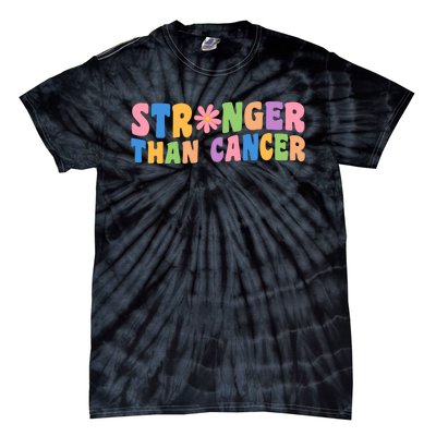 Stronger Than Cancer Awareness Colorful Tie-Dye T-Shirt