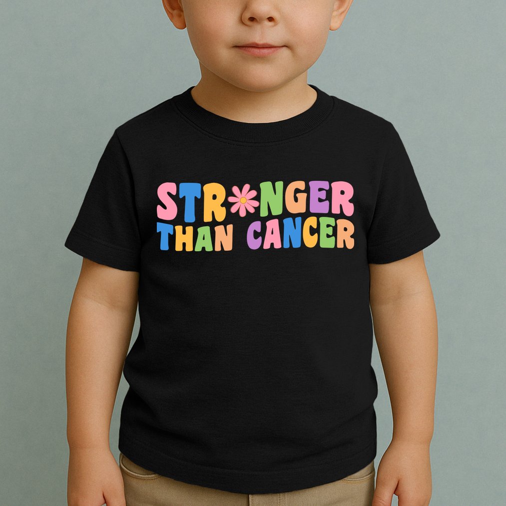 Stronger Than Cancer Awareness Colorful Toddler T-Shirt