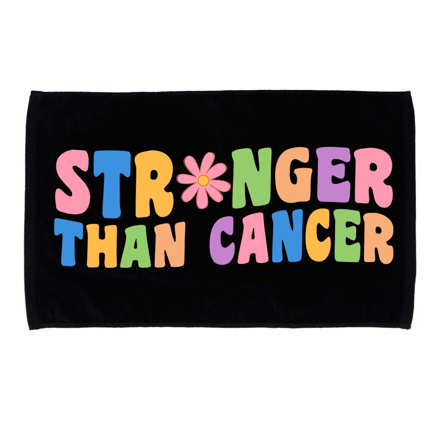 Stronger Than Cancer Awareness Colorful Microfiber Hand Towel