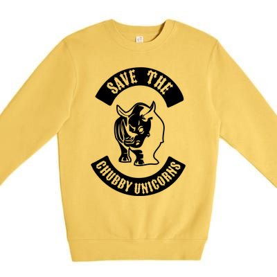 Save The Chubby Unicorns Rhinos Club Gift Premium Crewneck Sweatshirt