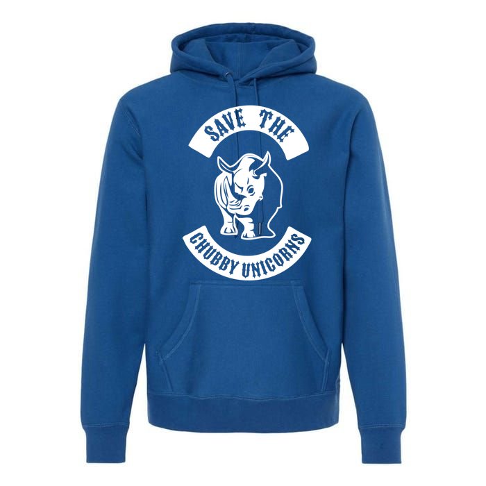 Save The Chubby Unicorns Rhinos Club Gift Premium Hoodie