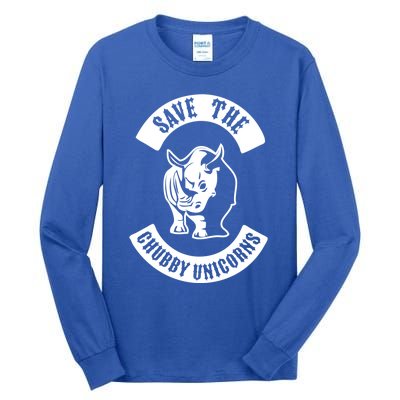 Save The Chubby Unicorns Rhinos Club Gift Tall Long Sleeve T-Shirt