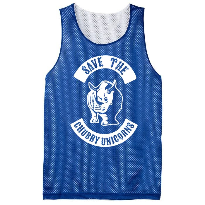 Save The Chubby Unicorns Rhinos Club Gift Mesh Reversible Basketball Jersey Tank