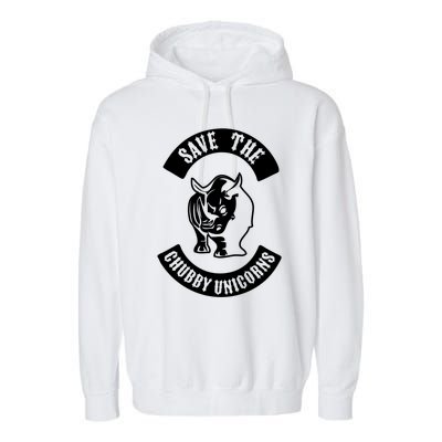 Save The Chubby Unicorns Rhinos Club Gift Garment-Dyed Fleece Hoodie