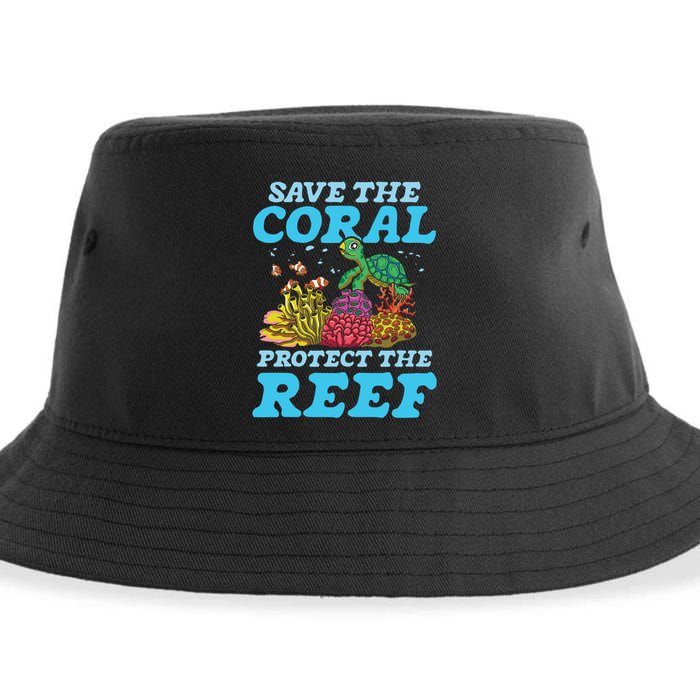 Save The Coral Protect The Reef Funny Gift Sustainable Bucket Hat