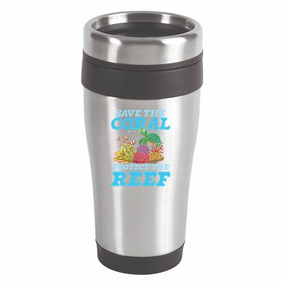 Save The Coral Protect The Reef Funny Gift 16oz Travel Tumbler