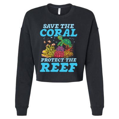 Save The Coral Protect The Reef Funny Gift Cropped Pullover Crew