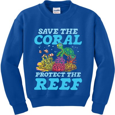 Save The Coral Protect The Reef Funny Gift Kids Sweatshirt