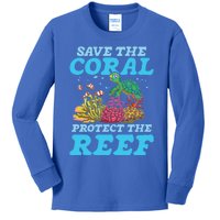 Save The Coral Protect The Reef Funny Gift Kids Long Sleeve Shirt