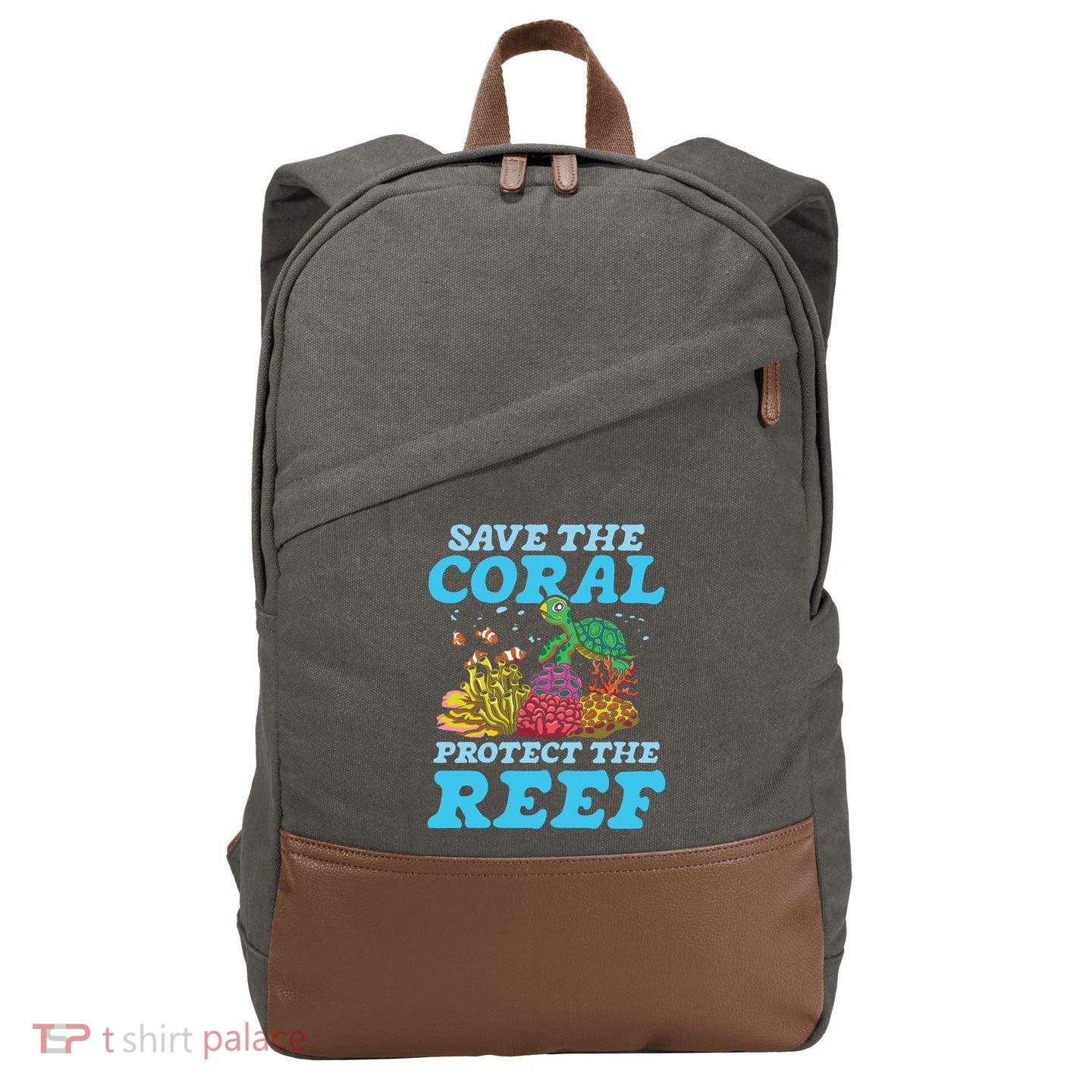 Save The Coral Protect The Reef Funny Gift Cotton Canvas Backpack