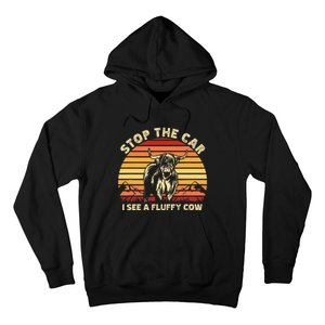 Stop The Car I See A Fluffy Cow Highland Cow Breeder Hoodie