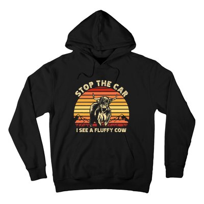 Stop The Car I See A Fluffy Cow Highland Cow Breeder Hoodie