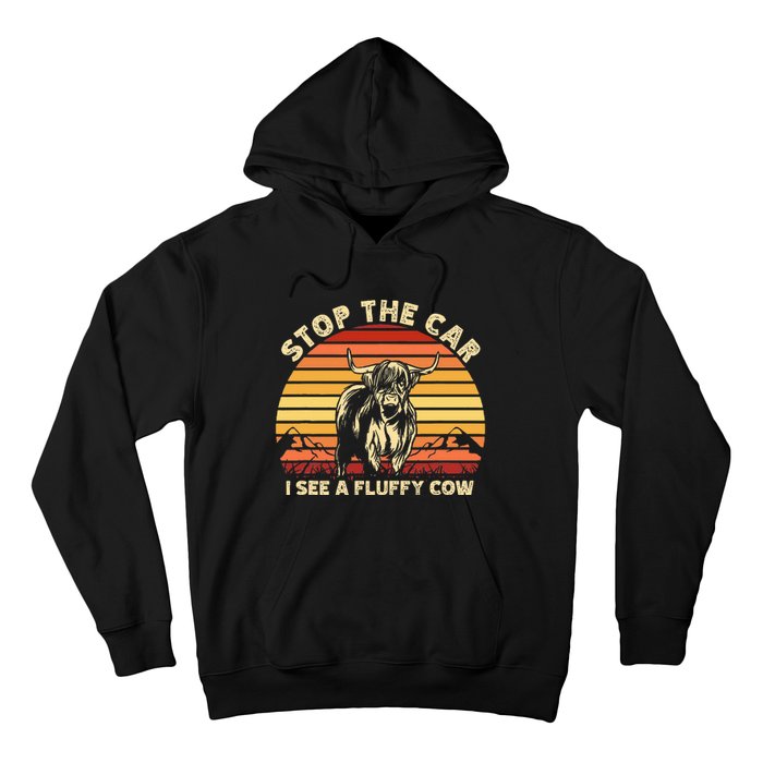 Stop The Car I See A Fluffy Cow Highland Cow Breeder Hoodie