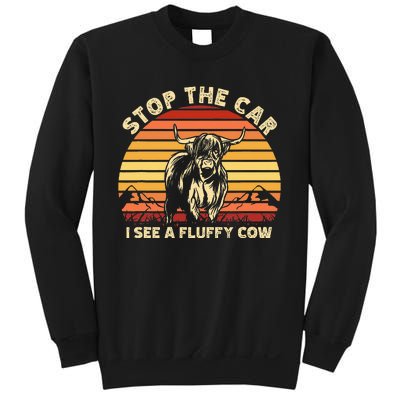 Stop The Car I See A Fluffy Cow Highland Cow Breeder Sweatshirt