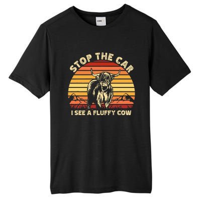 Stop The Car I See A Fluffy Cow Highland Cow Breeder Tall Fusion ChromaSoft Performance T-Shirt