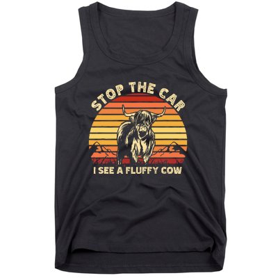 Stop The Car I See A Fluffy Cow Highland Cow Breeder Tank Top