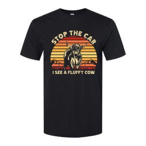 Stop The Car I See A Fluffy Cow Highland Cow Breeder Softstyle CVC T-Shirt