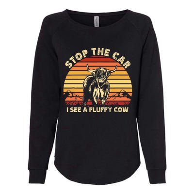 Stop The Car I See A Fluffy Cow Highland Cow Breeder Womens California Wash Sweatshirt